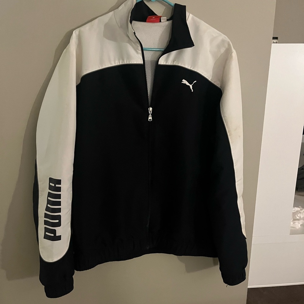 Puma Men's Black and White Bomber Jacket